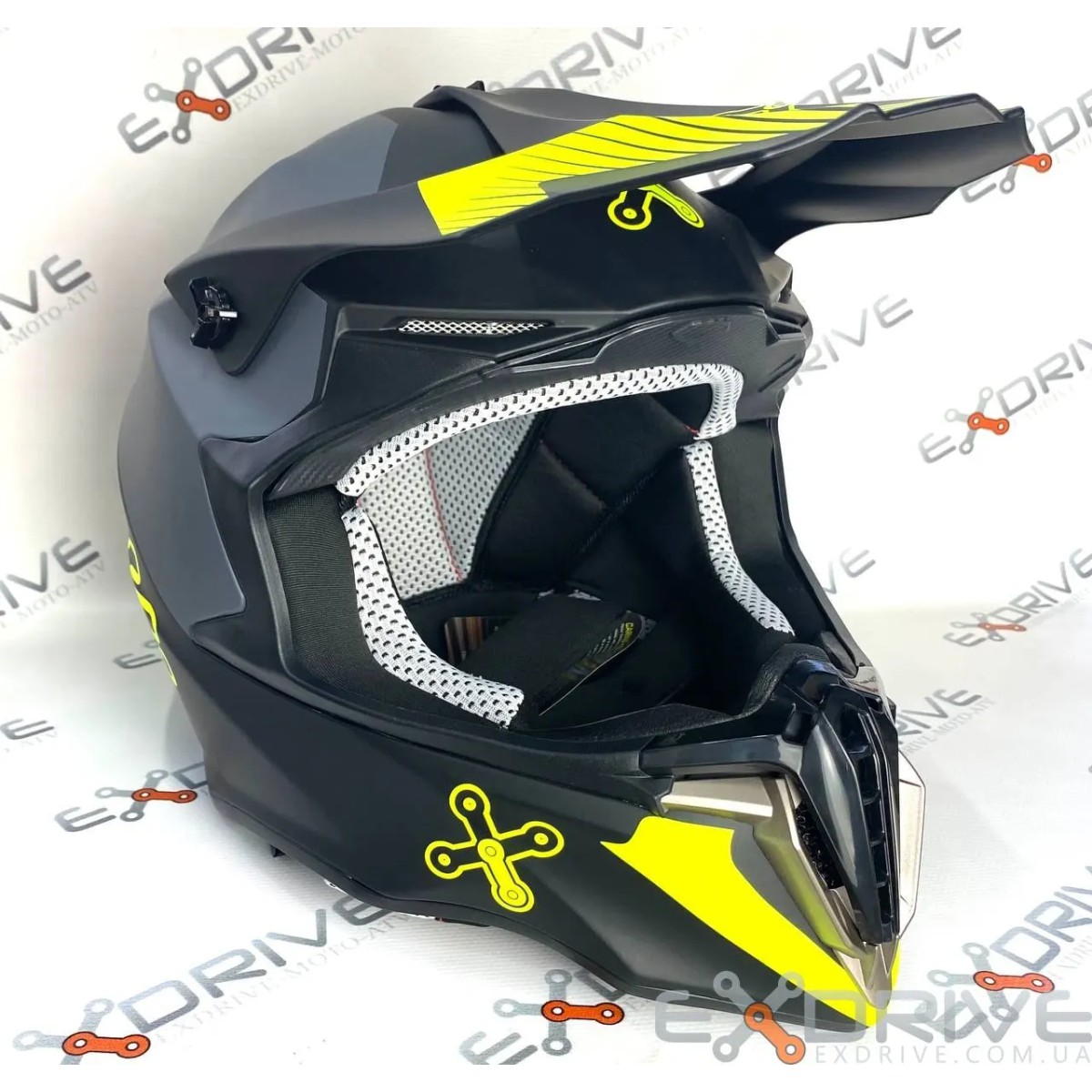 Шолом EX-806 AMOQ Black-Yellow фото 1
