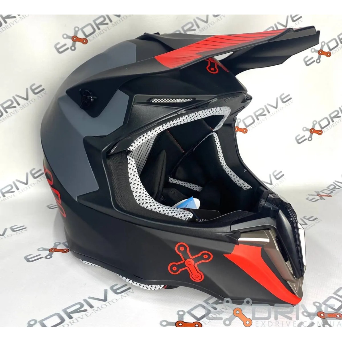 Шолом EX-806 AMOQ Black-Red фото 1