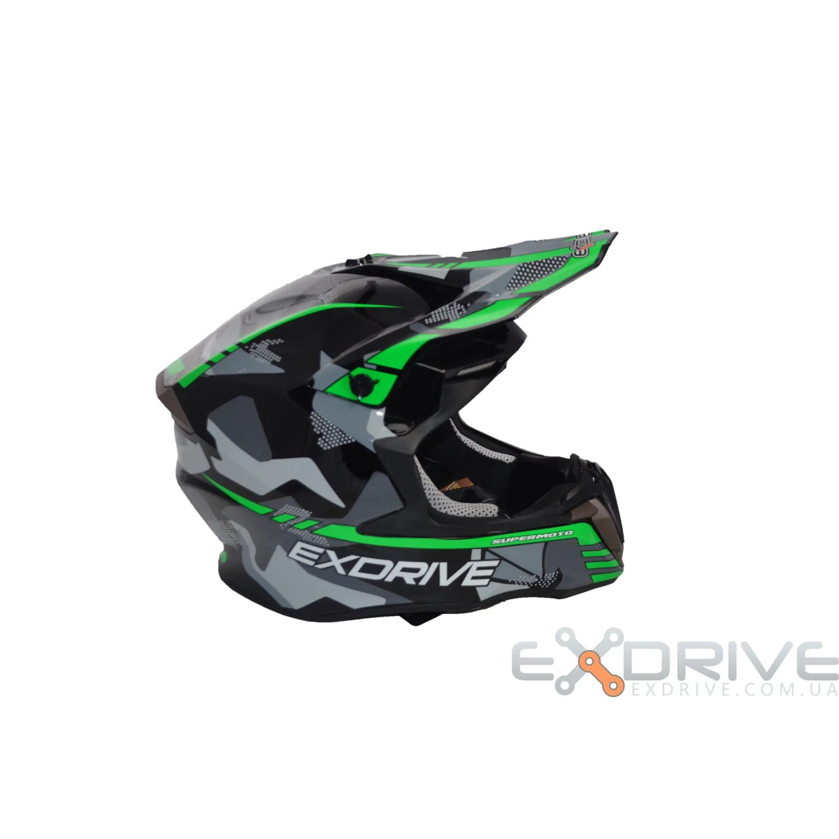 Шолом EX-806 MX Green black фото 11