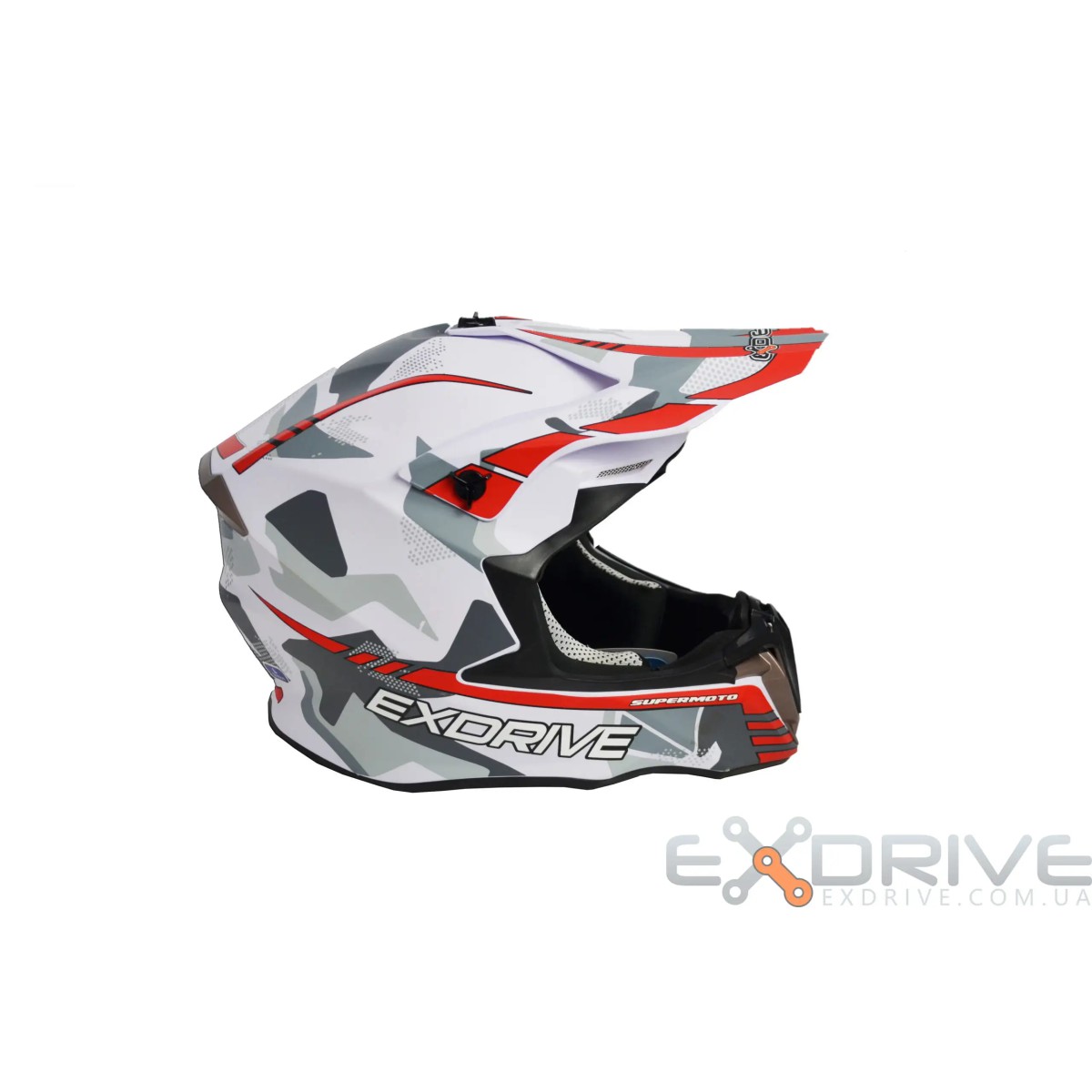 Шолом EX-806 MX White Red фото 1