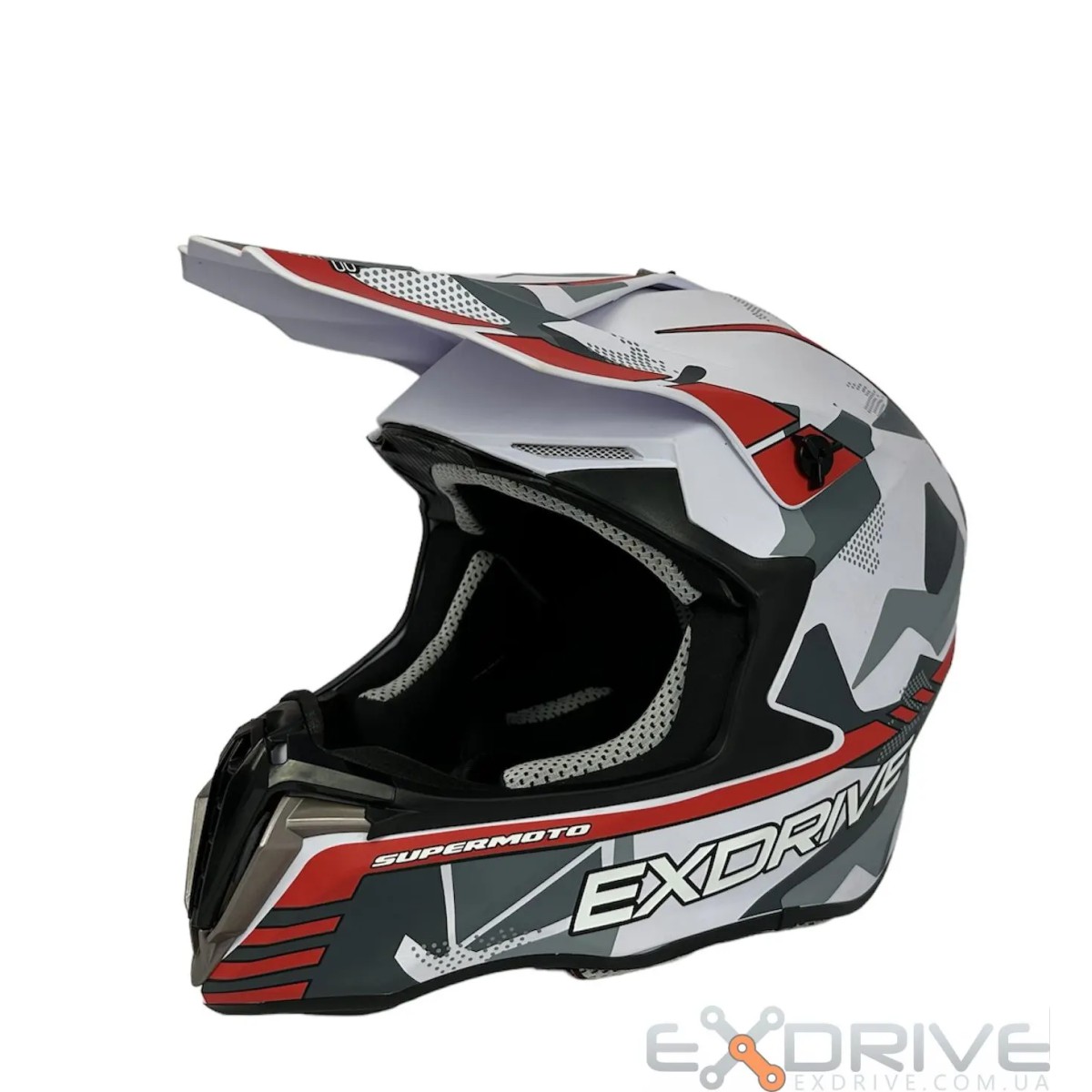 Шолом EX-806 MX White Red фото 3
