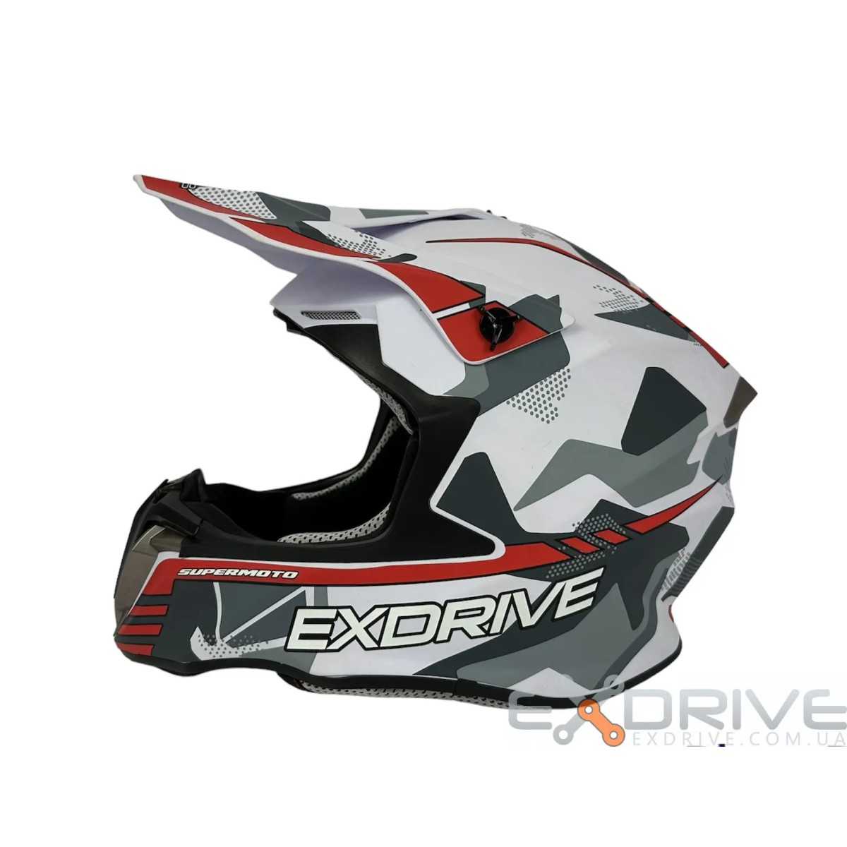 Шолом EX-806 MX White Red фото 4